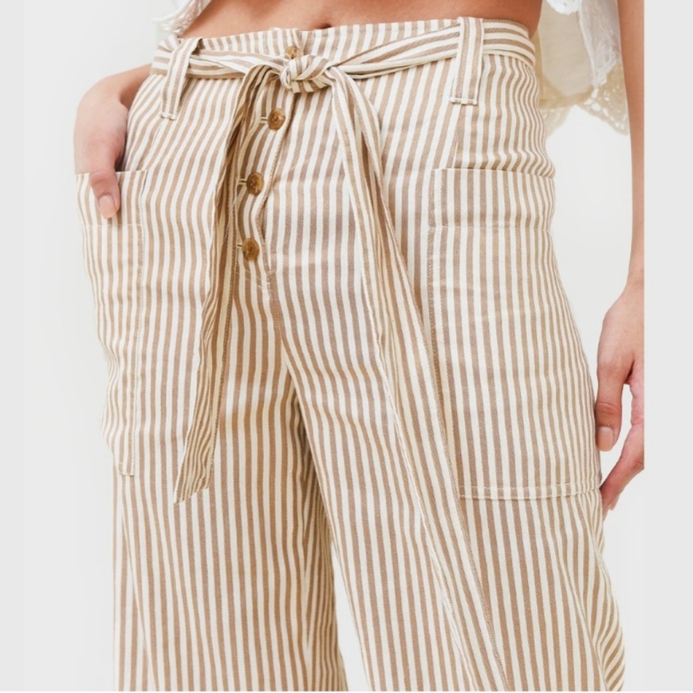 Tory Burch Gabriela Striped Tan Women's Pants